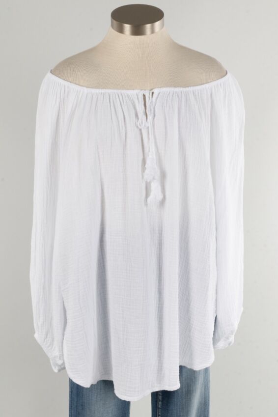Peasant Top - White