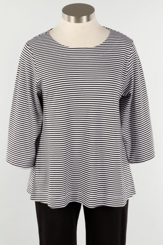 Monica Top - Black & White Stripe