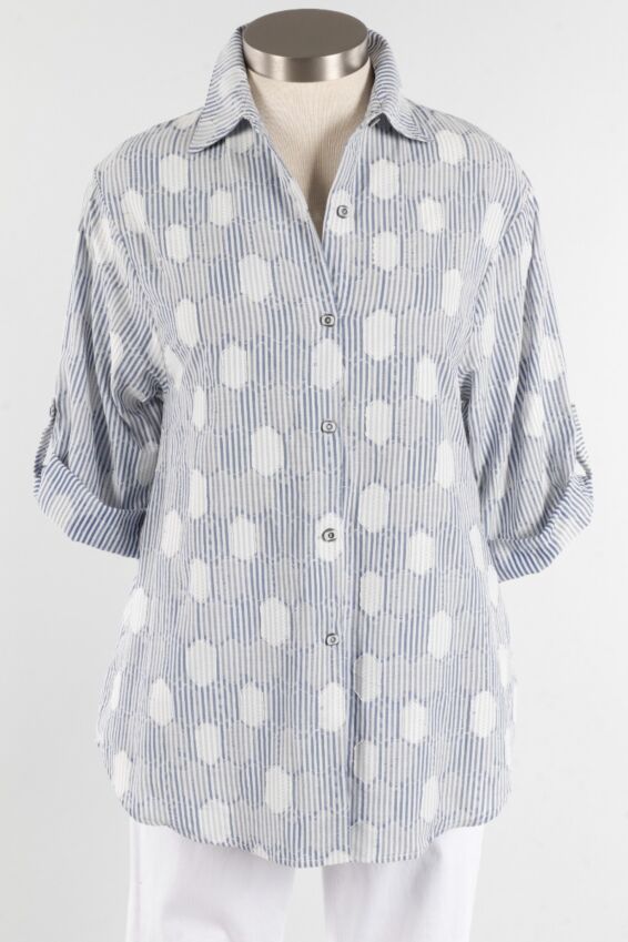 Sentiment Jacket - Blue & White