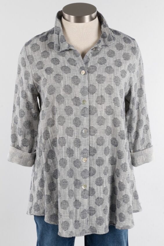 Mandarin Collar - Dark Dot