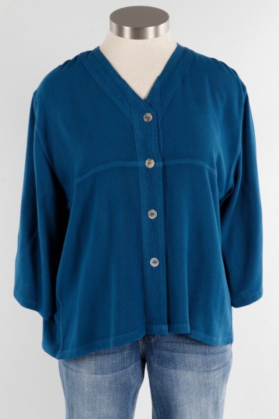 Button Front Jacket - Nautical Blue