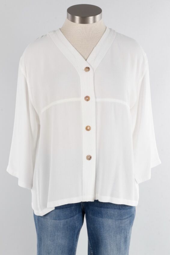 Button Front Jacket - Natural