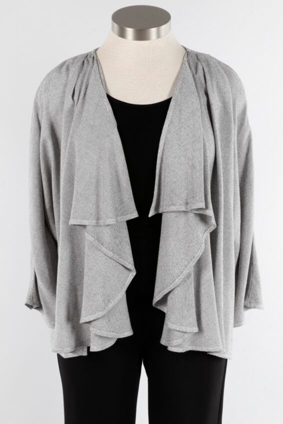 Drape Front Cardi - Silver