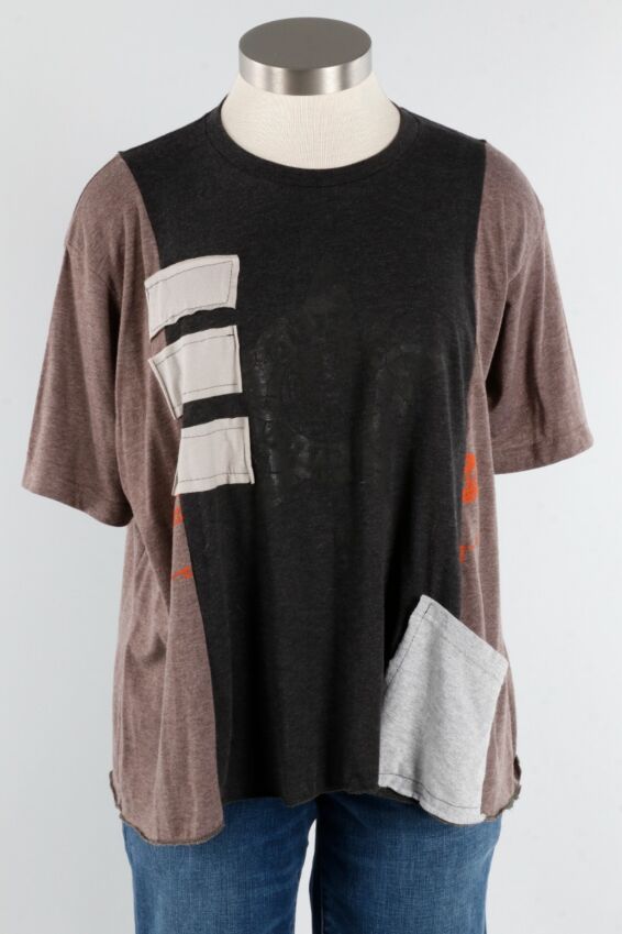 Stripe Tee - Grey & Brown #9