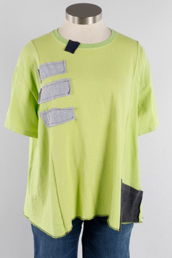 Stripe Tee - Lime & Grey #3