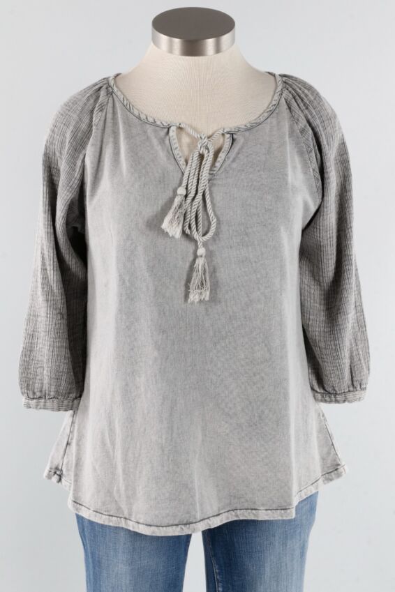 Drawstring Top - Grey