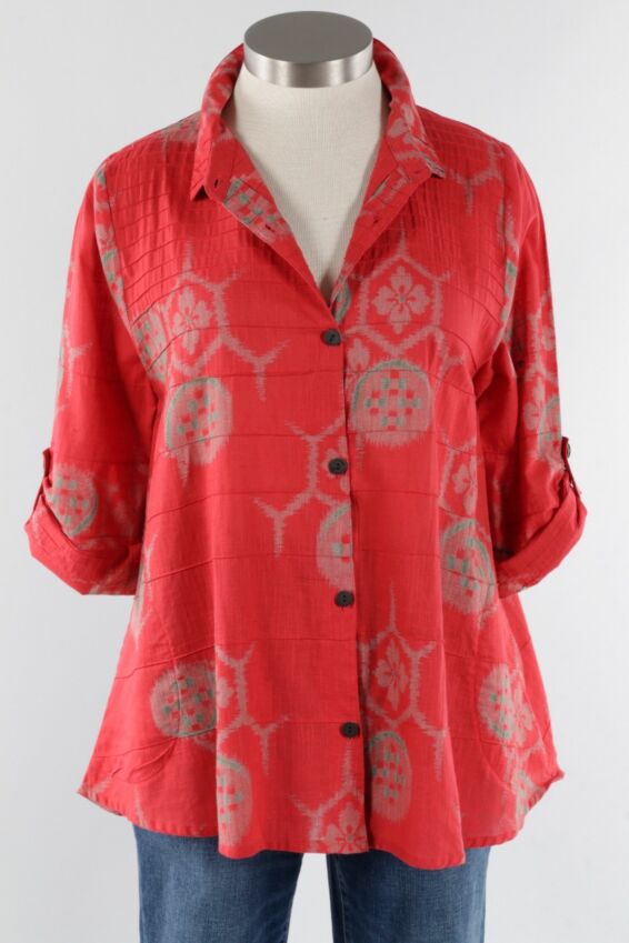 Pintuck Jacket - Red