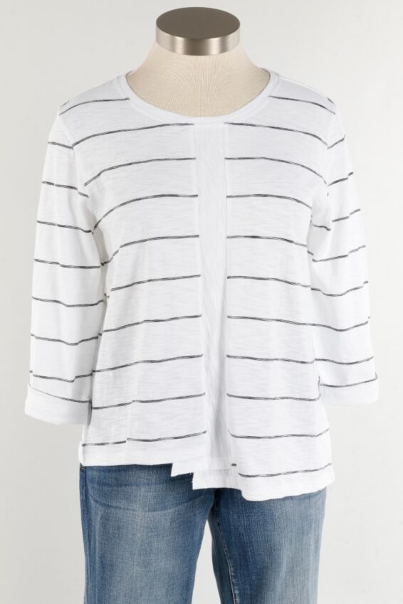 Boxy Pullover - Black Stripe