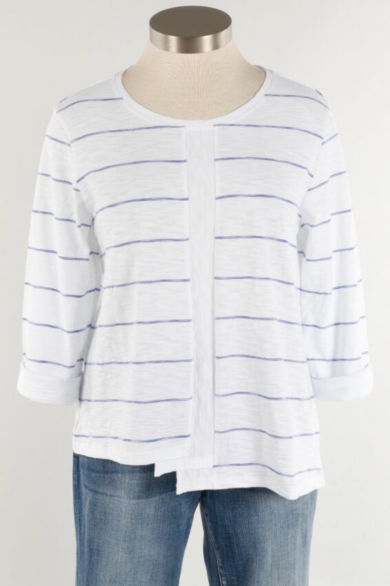 Boxy Pullover - Sapphire Stripe