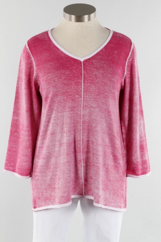 V-Neck Pullover - Fuchsia