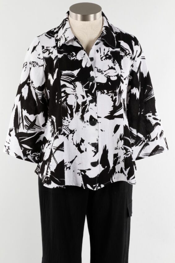 Button Swing Top - Black & White