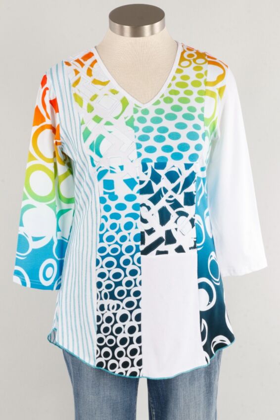 V-Neck Patch Plus - Lemon Print