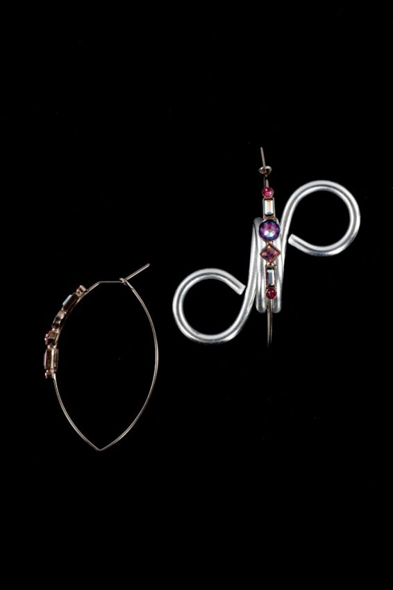 Crystal Hoop Earring - Pink