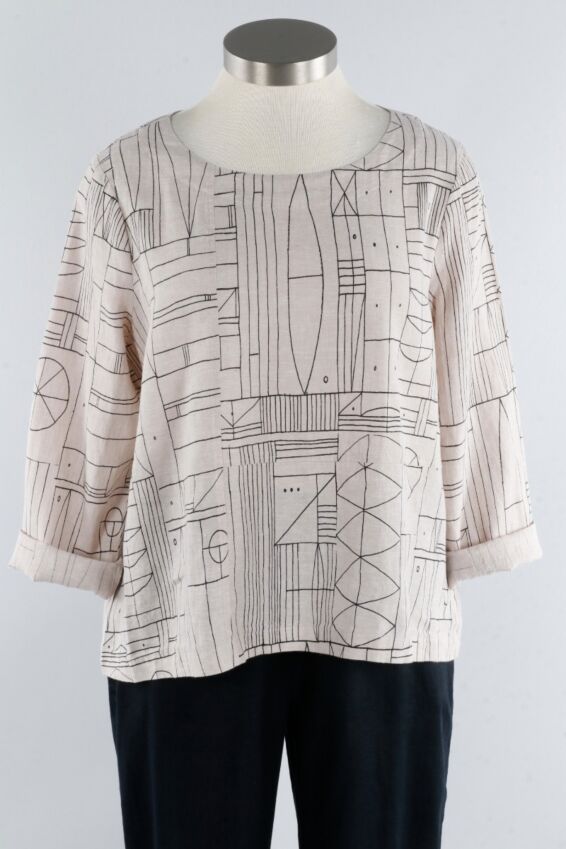 Button Back Pullover - Flax