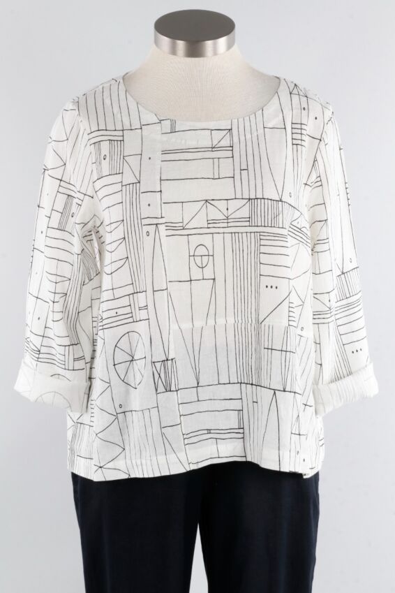 Button Back Pullover - White