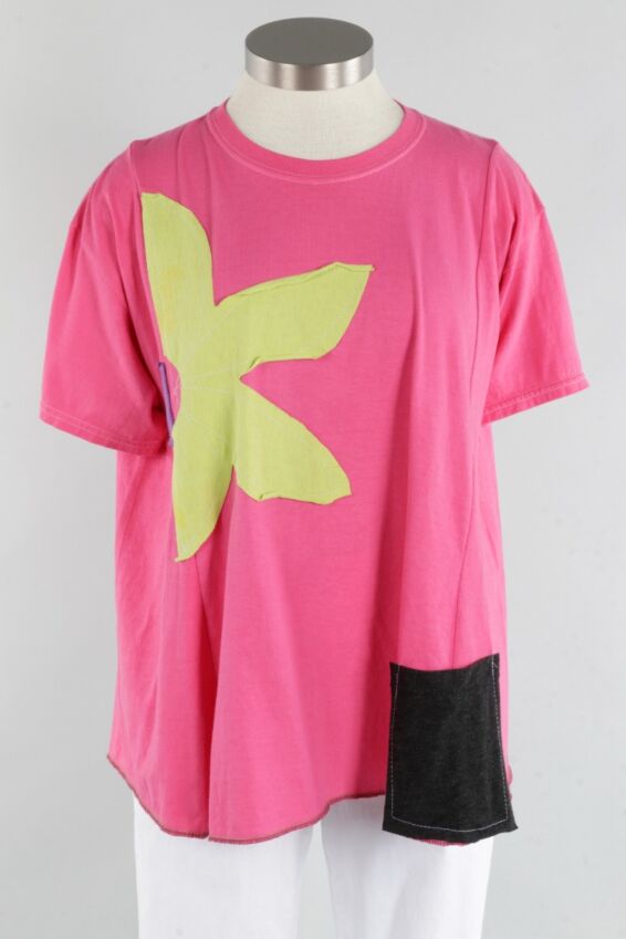 Flower Tee - Hot Pink & Lime #4