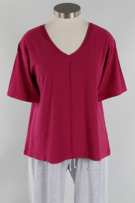 V-Neck Tee - Raspberry