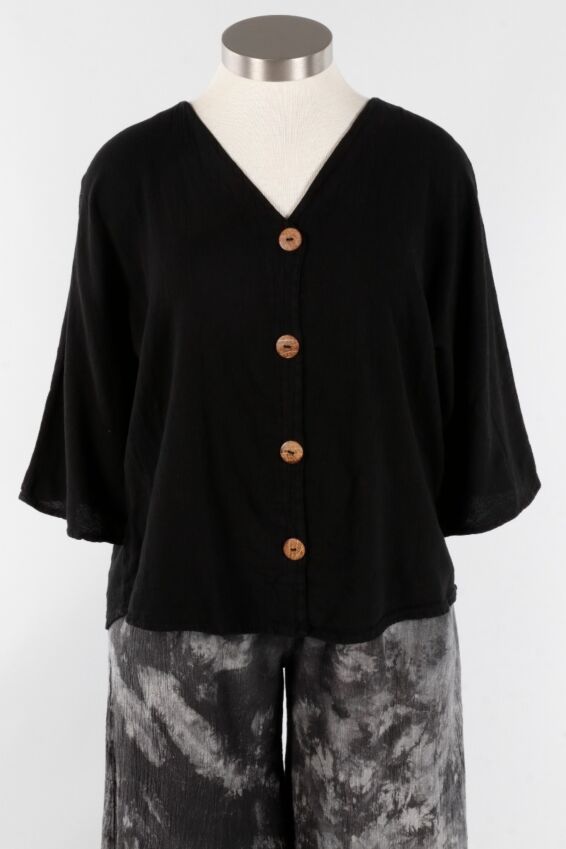 Santa Blouse Plus - Black