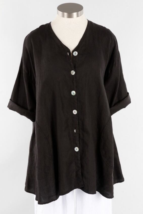 Button Down Jacket - Black