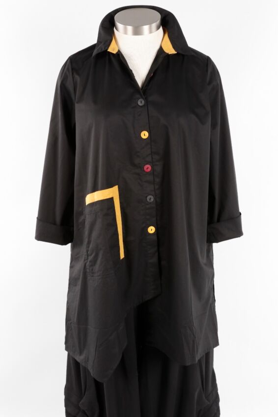 Mixed Button Top Plus - Black & Gold