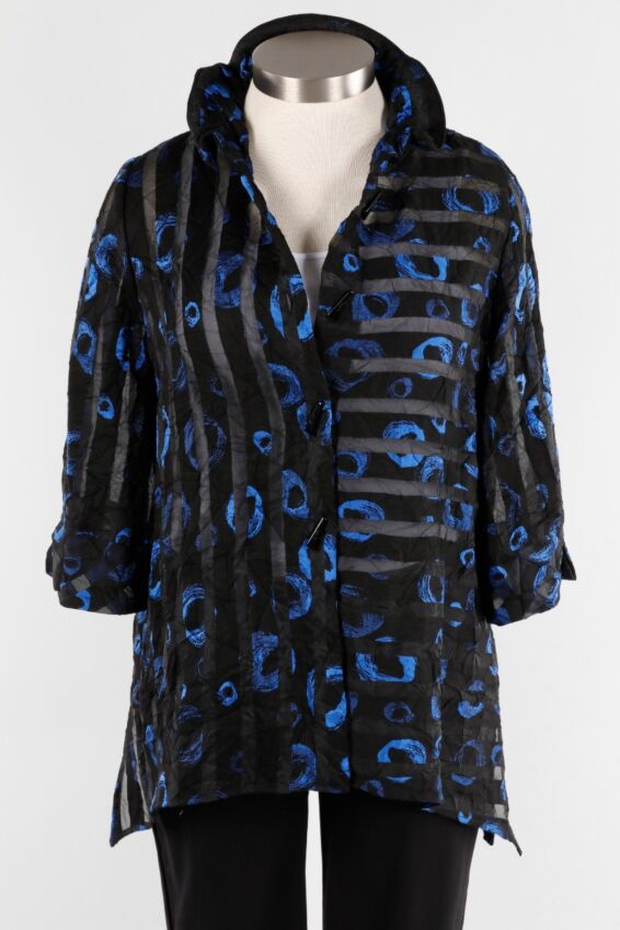 Mesh Stripe Jacket - Blue & Black