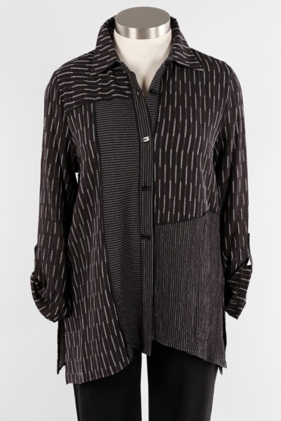 Patterned Jacket - Black & Silver
