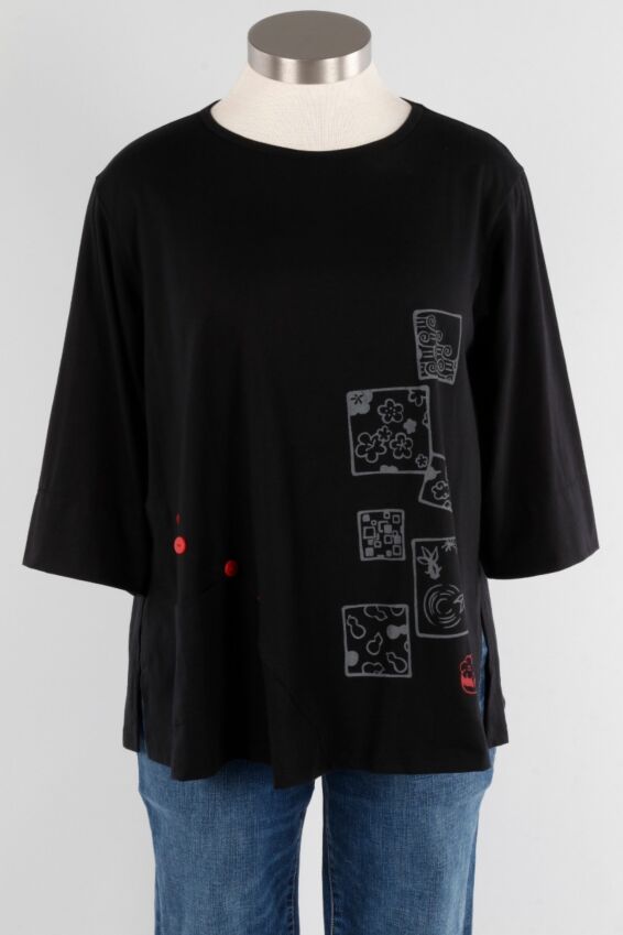 Button Blouse - Black