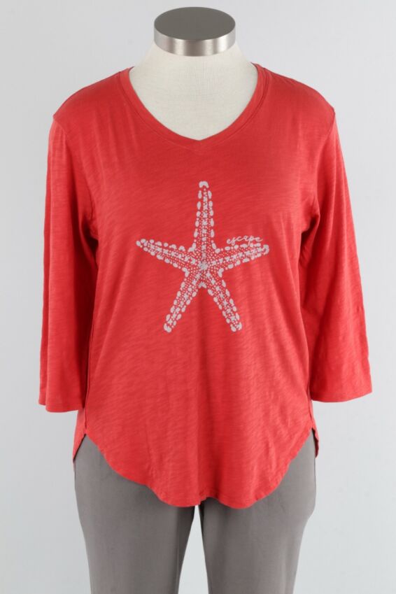 Starfish V-Neck Tee - Sunset