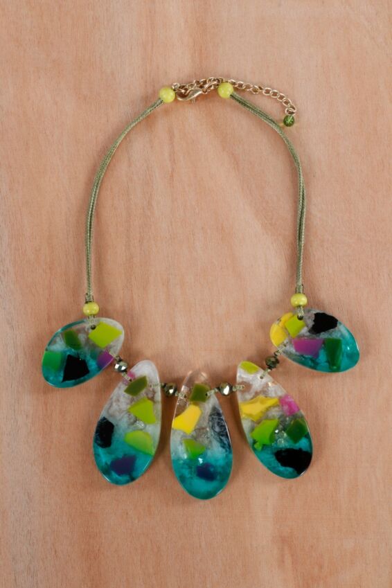 Five Bead Necklace - Multi