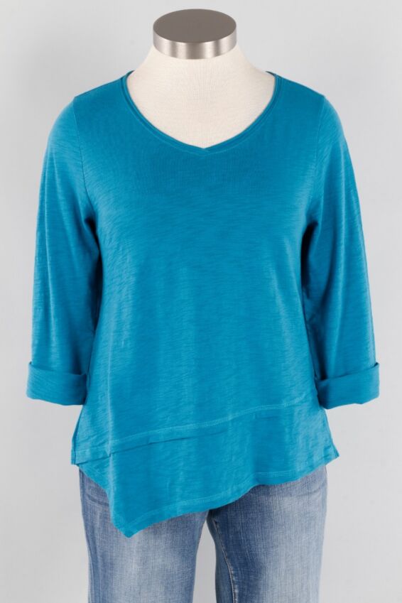 Diagonal Hem Pull Over - Grotto