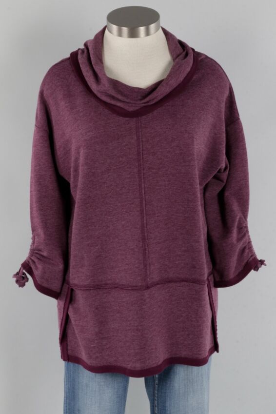 Ruched Cowl - Wine