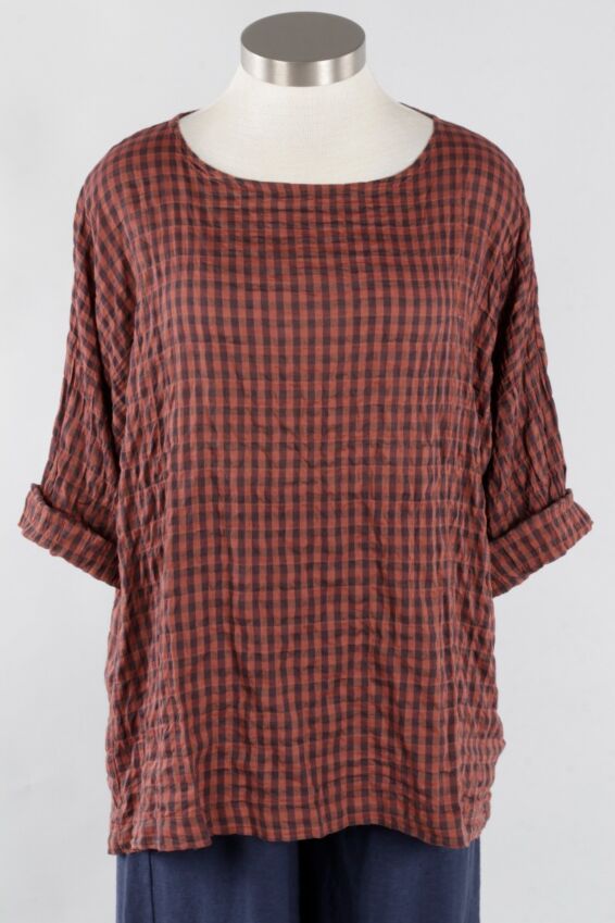 Osize Pullover - Cognac Check