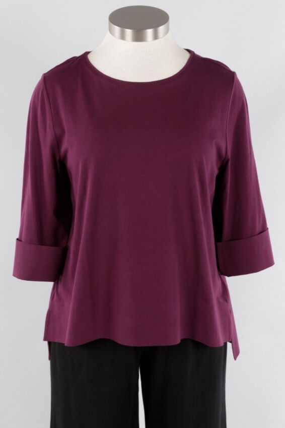 Deep Hem Tee - Wine