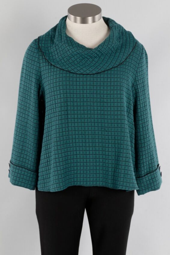 Button Cowl Top - Pine