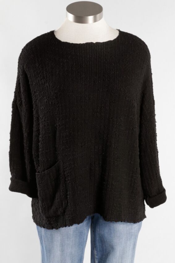 Osize Pocket Pullover - Black