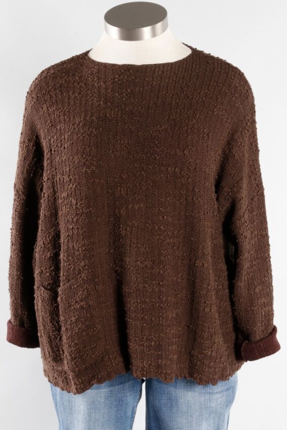 Osize Pocket Pullover - Chocolate