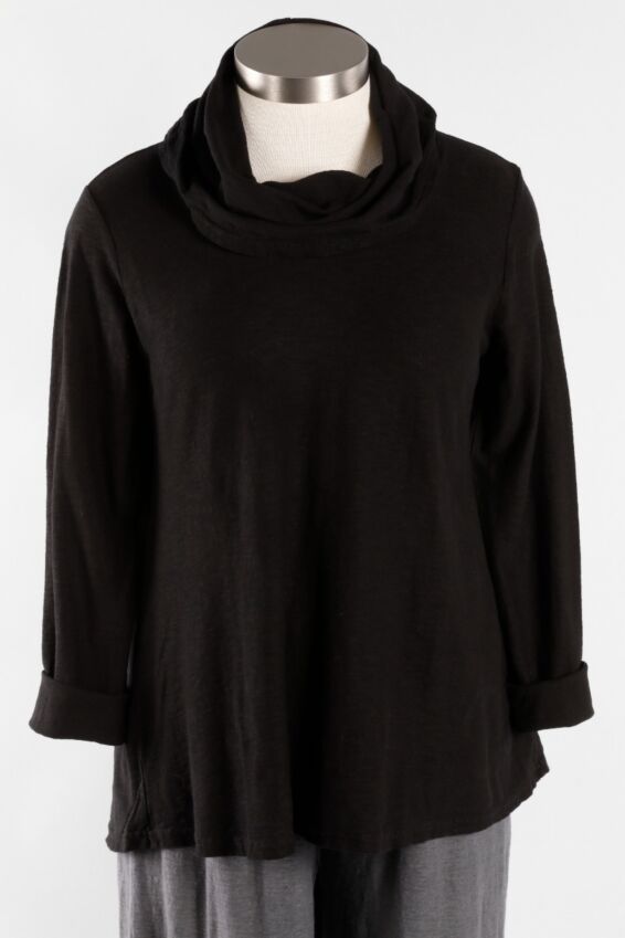 Cowl Neck Pullover - Black