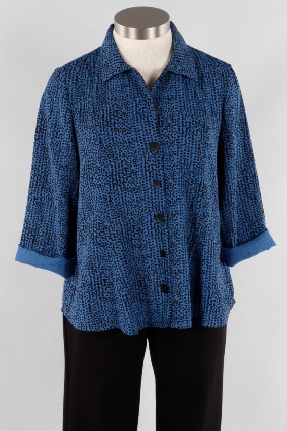 Mixed Button Top - Denim