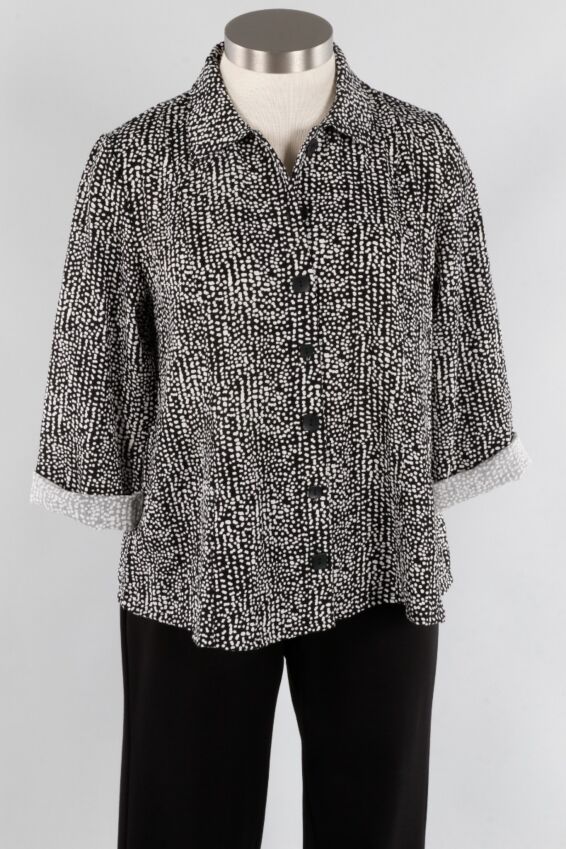 Mixed Button Top - White