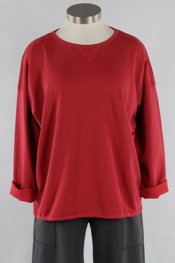 Heathered Stretch Terry Sweatshirt - Firefly