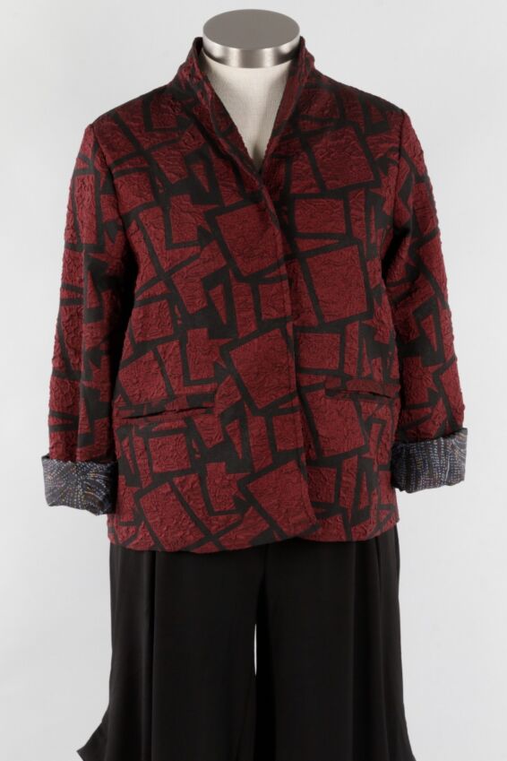 Shawna Jacket Plus - Claret Map