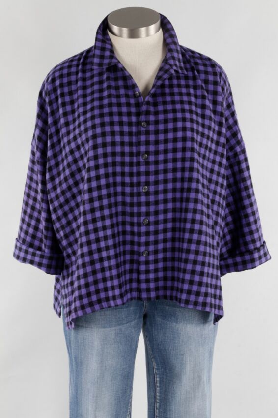 Big Shirt - Iris Small Check