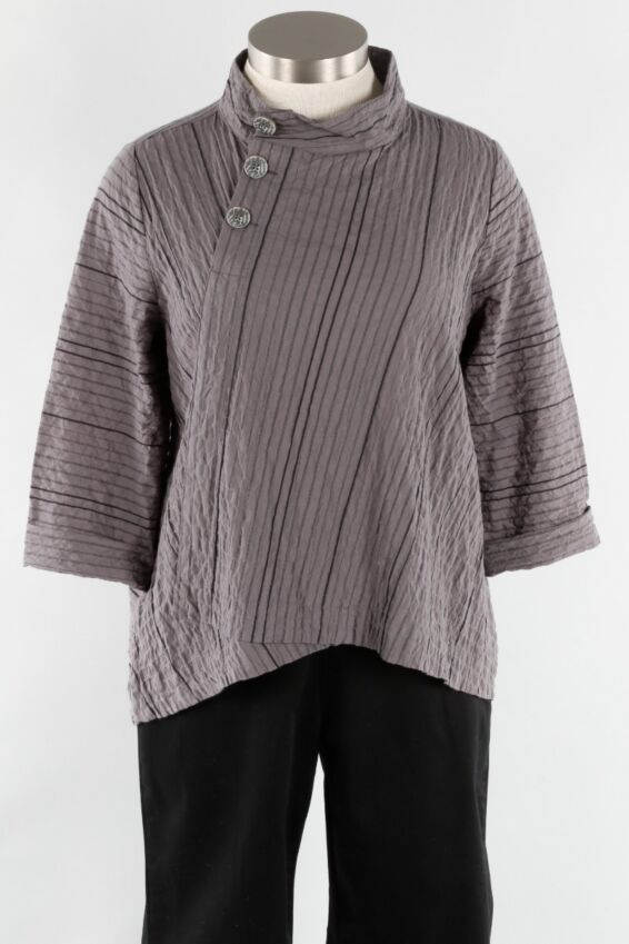 Mock Neck Pullover - Smoke