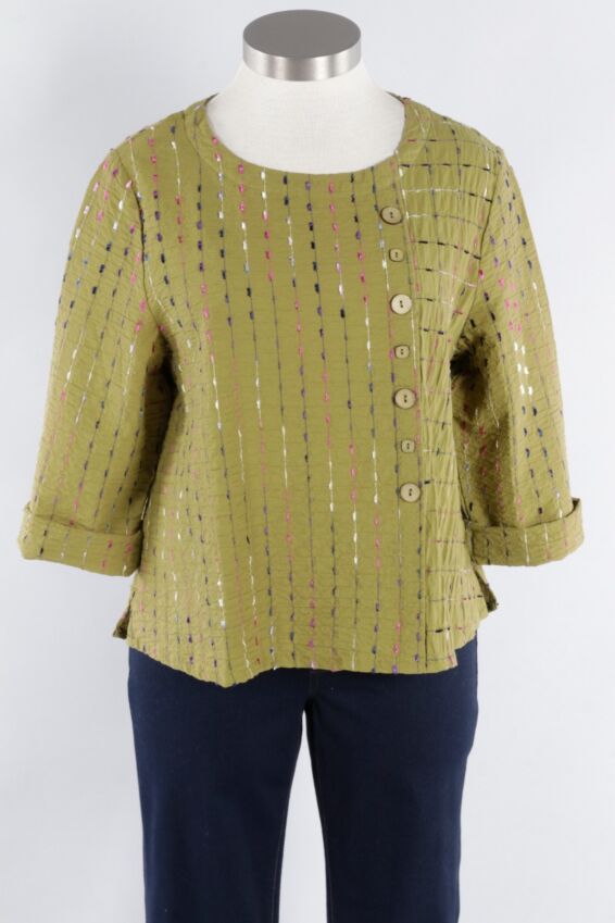 Side Button Pullover - Guacamole