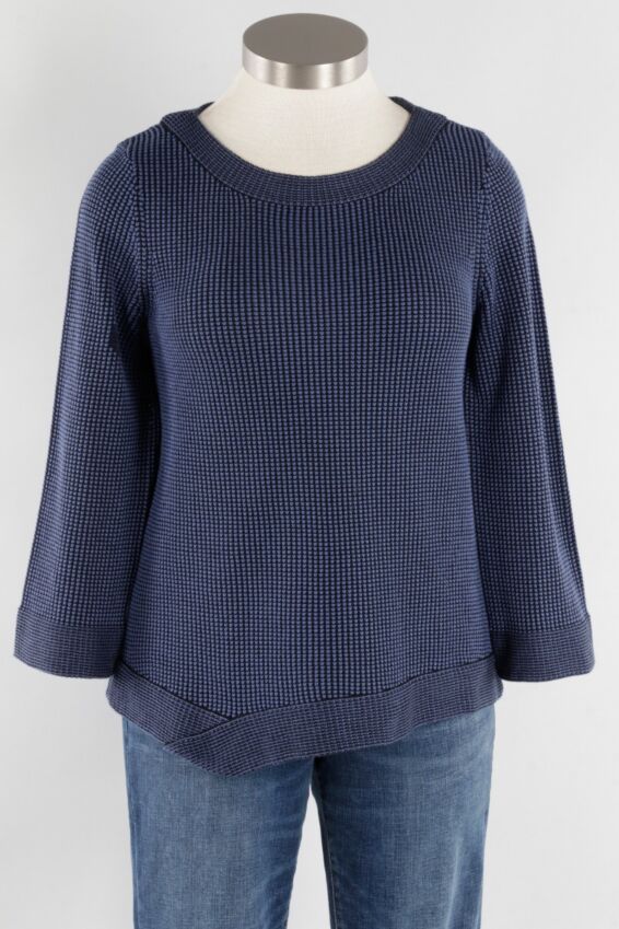 Angled Hem Pullover - Denim