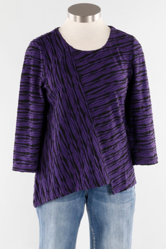 Mix Direction Pullover - Plum