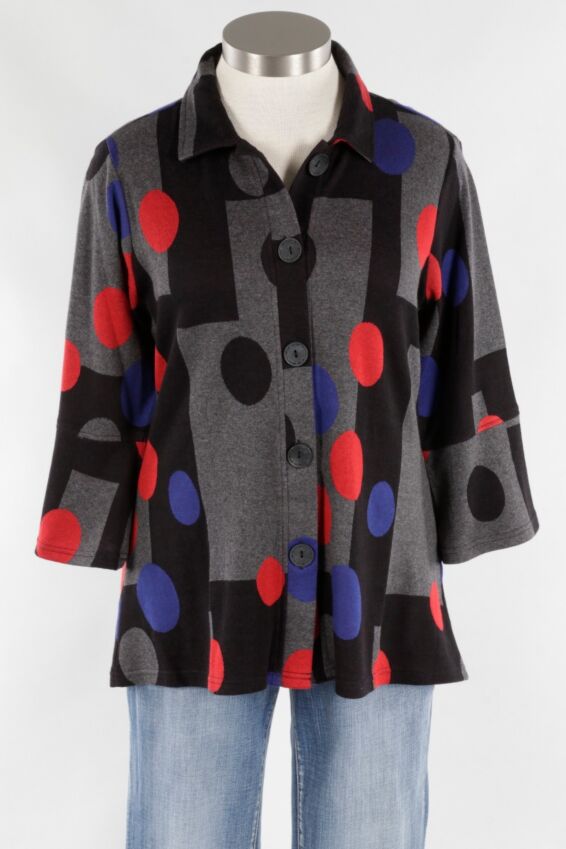 Polka-Dot Button Down Plus - Ava Print