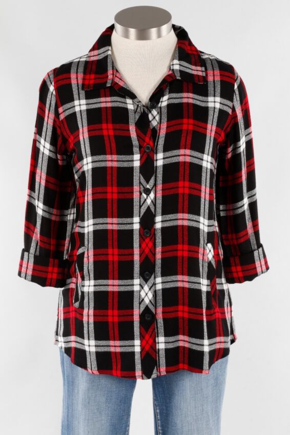 Plaid Button Down - Garnet Print