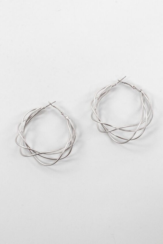 Three Strand Hoops - Silver