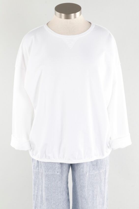 Stretch Terry Sweatshirt - White